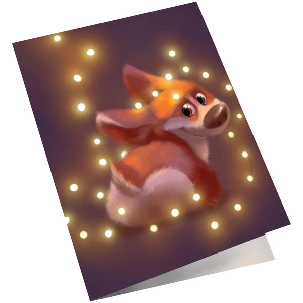 Мини - открытка, Милый корги, 8*13 см, 10 шт.