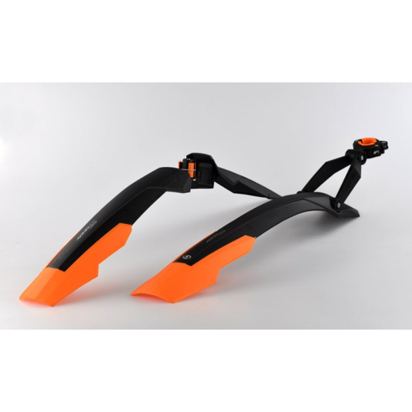 Крылья велосипедные Simpla ADHD Long, 27.5"-29", комплект, для велосипедов с амортизаторами, черно - оранжевый, S28.8