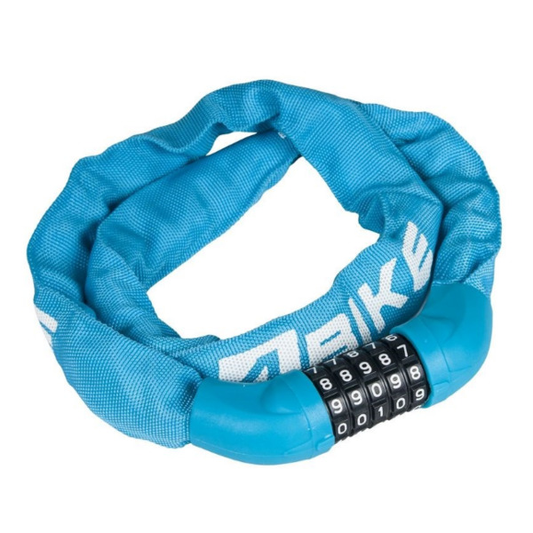 Велосипедный замок 4Bike 601, цепь, кодовый, 6x1000, синий, ARV-JJ-601-BLU