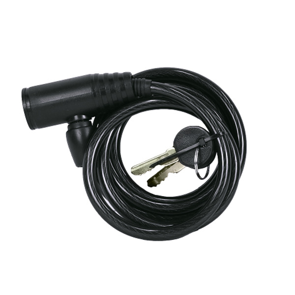 Замок велосипедный JOY KIE GK-102.104, тросовый, сталь, 8х1800 мм, в оплетке, 2 ключа, черный, GK-102.104 8*180cm(72")