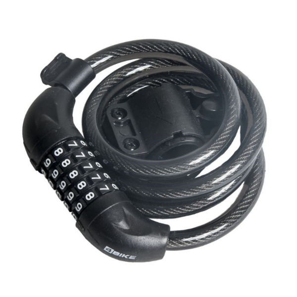 Велосипедный замок 4Bike 501, тросовый, кодовый, 12x1200, черный, ARV-JJ-501-BLK-1200