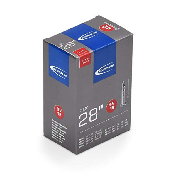 Велокамера Schwalbe SV18, 28"х1 1/8-1.625, 28/44-622, Presta 40mm, Extra Light, 10428343
