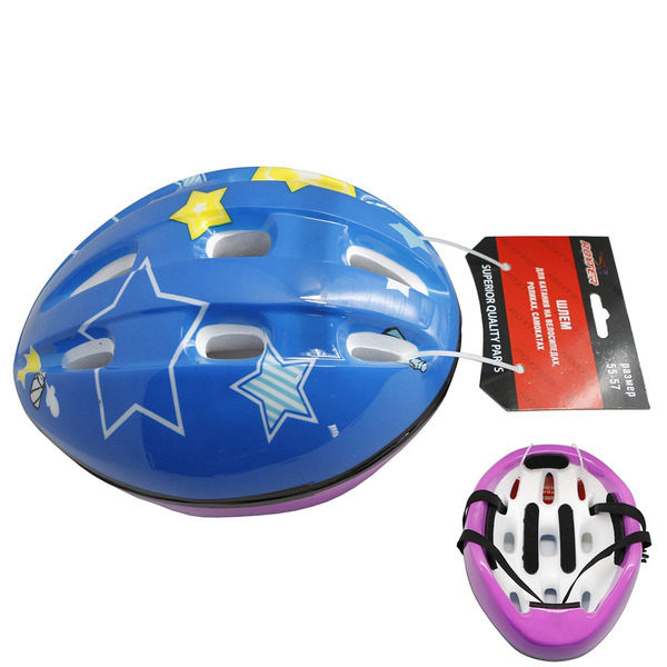 Шлем велосипедный детский, в торговой упаковке, синий, 2019, ZTB00020-A (Размер: 53-55)