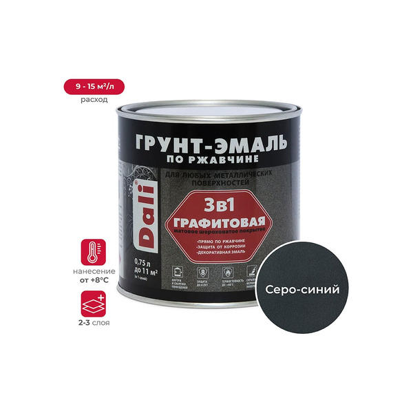 Графитовая грунт-эмаль по ржавчине DALI Dali 221453