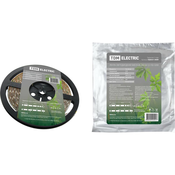 Светодиодная лента TDM ELECTRIC SMD3528-240-54-12-192-3200 SQ0331-0089