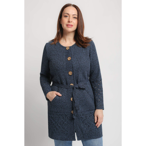 Кардиган 35167 снуд/черный джинс (черный джинс 52)