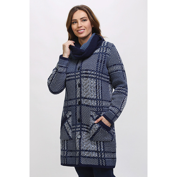 Кардиган К 951 снуд/джинсовый микс (джинсовый микс 58)