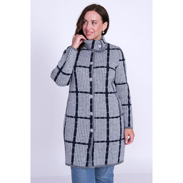 Кардиган К 1377/серо-синий микс (серо-синий микс 54)