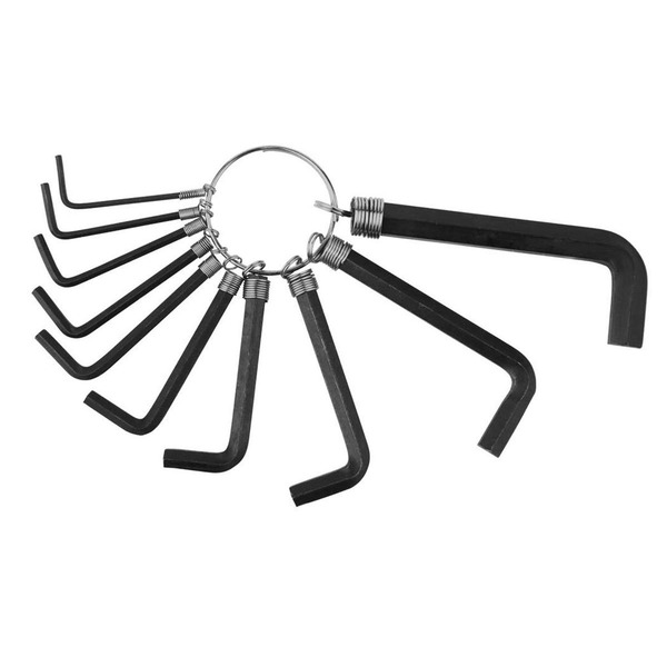 Ключи велосипедные TRIX, на кольце, шестигранные 1.5/2/2.5/3/4/5/6/8/10мм, TL-TX-701-D-BK