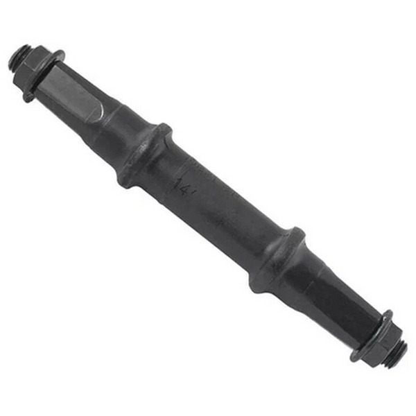 Вал каретки TRIX SF-BB02 3U, квадрат, под стакан 68 мм, длина 127,5 мм, с гайками М10х1,25 мм, чёрный, BS-TX-BB02-127x5