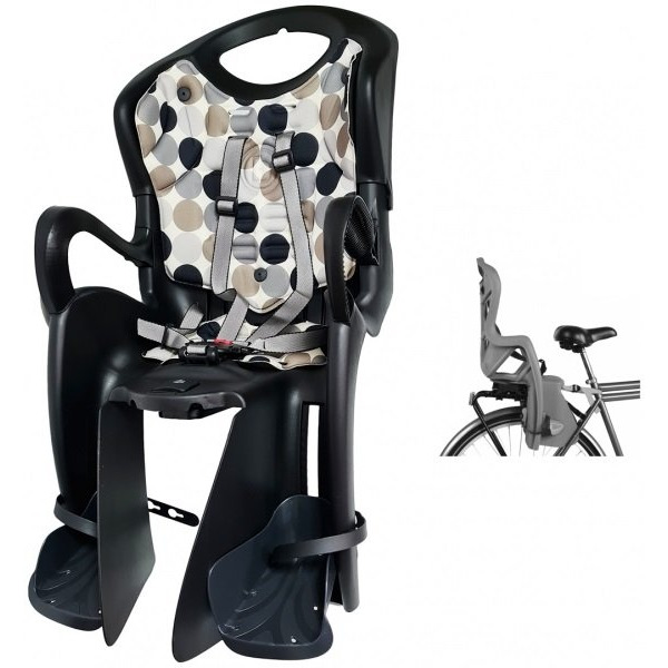 Детское велокресло BELLELLI Tiger Clamp, заднее, до 22 кг, black bubbles, 01TGTM00000