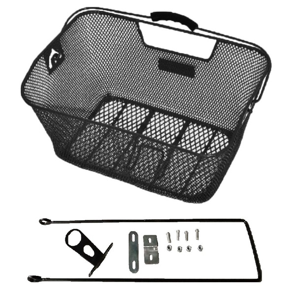 Корзинка с креплением на багажник и усы Vinca Sport, 400х300х150мм, черная, P 06 black