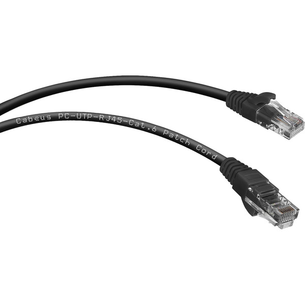 Неэкранированный патч-корд Cabeus PC-UTP-RJ45-Cat.6-0.5m-BK-LSZH