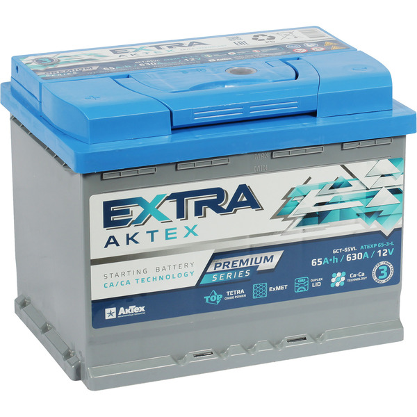 Автомобильный аккумулятор Актех Extra 65 Ач прямая полярность L2
