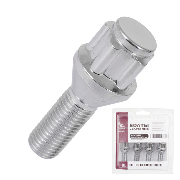 Болт секретный LS 12х1,5х27 блистер 4+2 17 конус 54705 SP LS