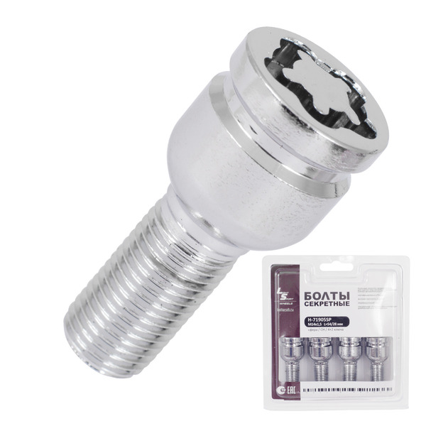 Болт секретный LS 14х1.5 54/28 блистер 4+2 сфера хром 71905SP