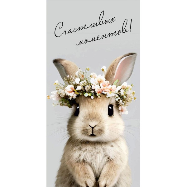 Конверты для денег, Счастливых моментов (зайчик), 10 шт.