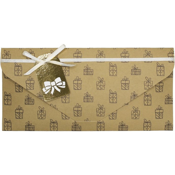 Конверт для денег 3D, Подарки, Крафт, Металлик, 1 шт.