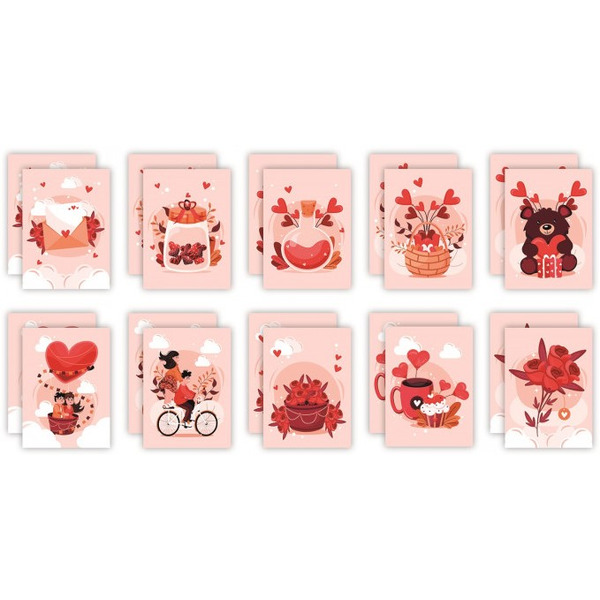 Набор мини-открыток, Про любовь, 5*7 см, 20 шт.