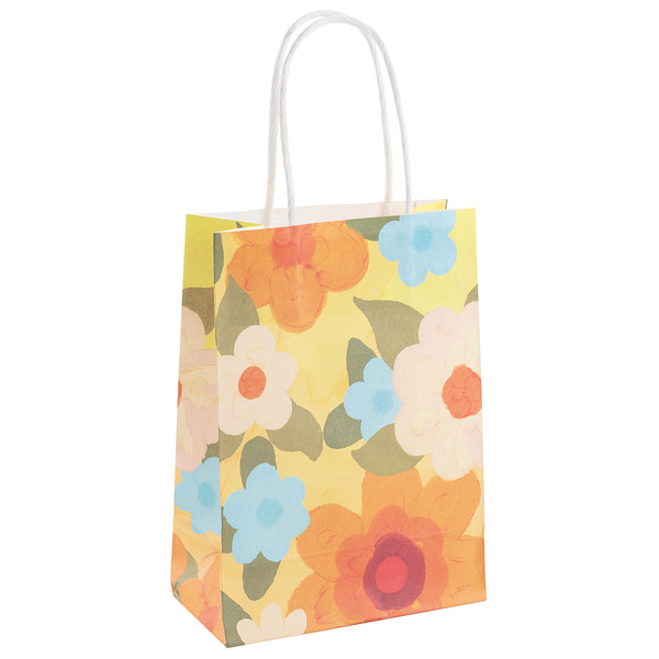 Пакет подарочный, Крафт 120гр, Цветочное настроение, Дизайн №4, 21*15*8 см, 1 шт.