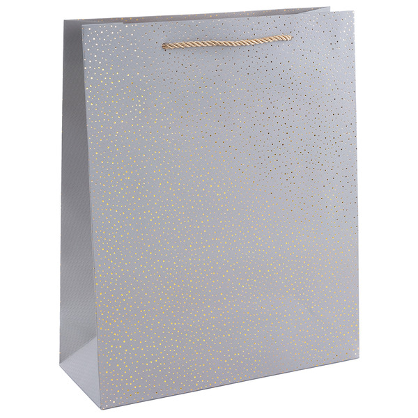 Пакет подарочный, 210гр, Сверкающие блестки, Дизайн №3, Серебро, Металлик, 42*31*12 см, 1 шт.