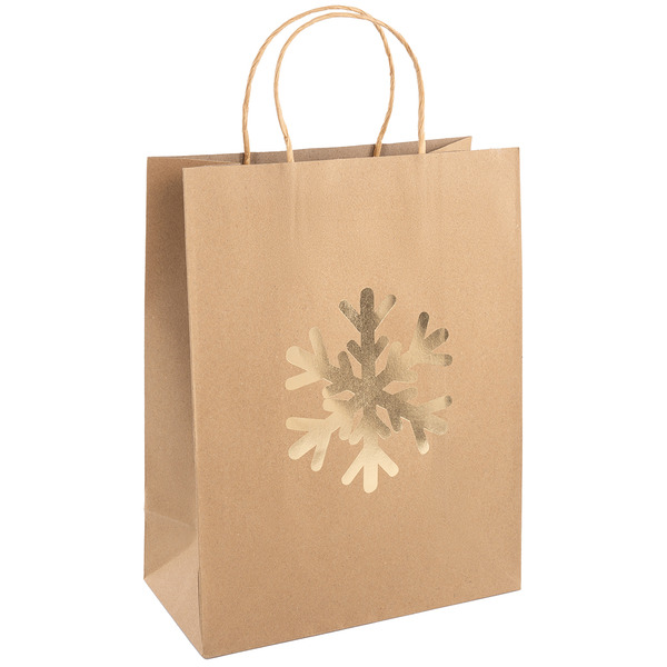 Пакет подарочный, Крафт 120гр, Новогодний, Дизайн №2, Металлик, 31*24*12 см, 1 шт.