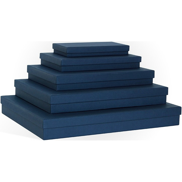 Набор коробок Тиснение лен, Синий, 40*30*5 см, 5 шт. в упак.
