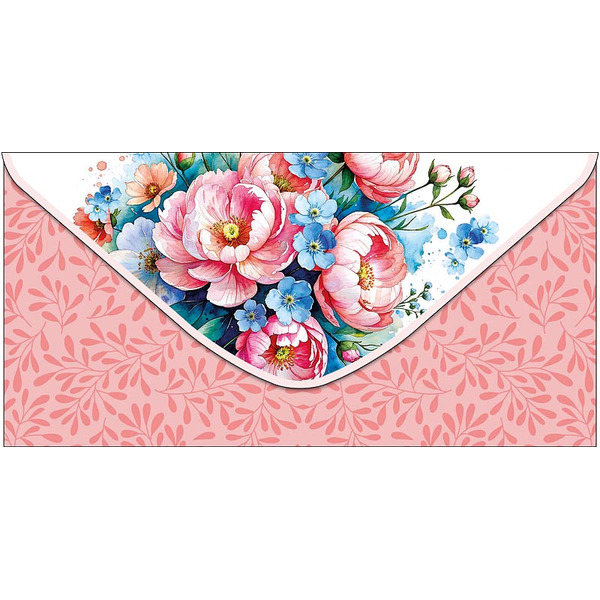 Конверты для денег, Нежные цветы, 10 шт.