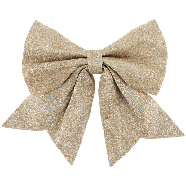 Декоративный бант Праздничный, Шампань, с блестками, 35*40 см, 1 шт. в упак.