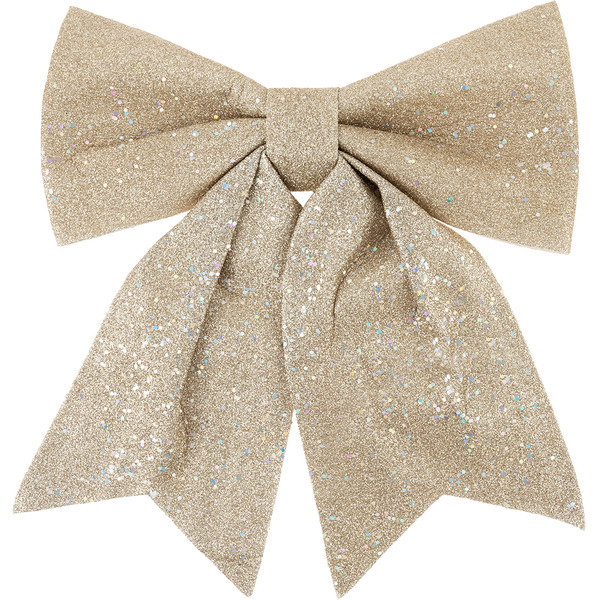 Декоративный бант Праздничный, Шампань, с блестками, 30*35 см, 1 шт. в упак.