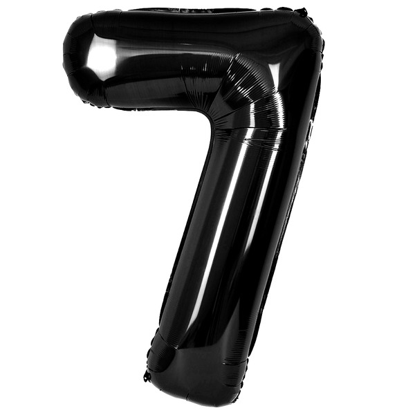 Шар (40"/102 см) Цифра, 7, Черный, Металлик, 1 шт. в уп.