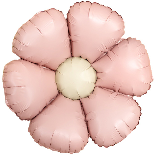 Шар (24"/61 см) Цветок, Ромашка (надув воздухом), Розовый, Сатин, 1 шт. в уп.