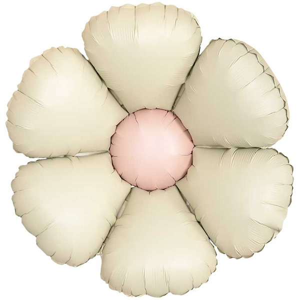 Шар (24"/61 см) Цветок, Ромашка (надув воздухом), Кремовый, Сатин, 1 шт. в уп.