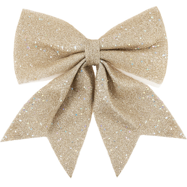Декоративный бант Праздничный, Шампань, с блестками, 20*25 см, 1 шт. в упак.