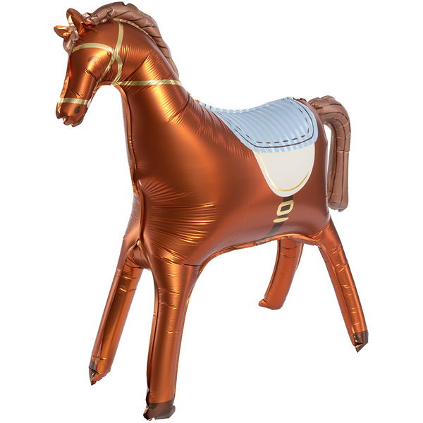 Шар 3D (35"/89 см) Фигура, Лошадка, Коричневый, Сатин, 1 шт. в уп.