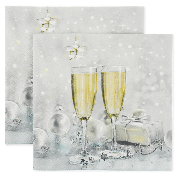 Сервировочные салфетки, Брызги Шампанского, 33*33 см, 20 шт.