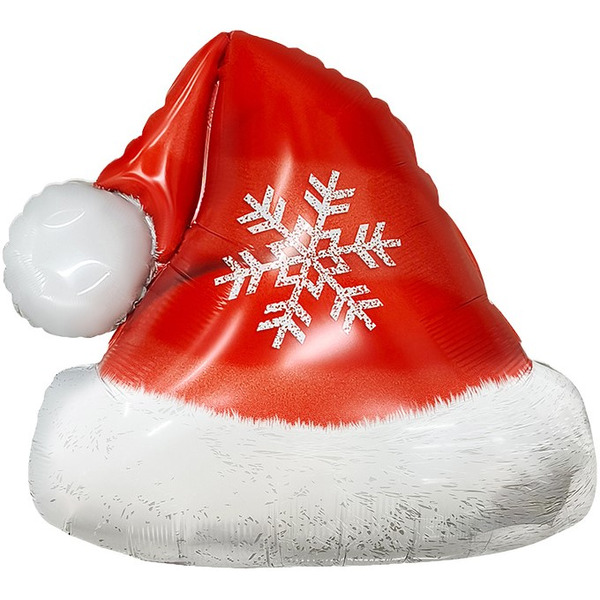 Шар (28"/71 см) Фигура, Новогодний колпачок, Красный, 1 шт. в уп.