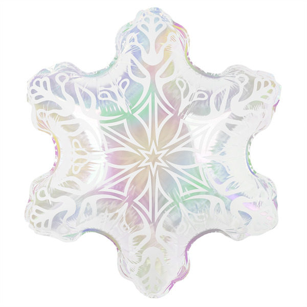 Шар (24"/61 см) Фигура, Снежинка (надув воздухом), Прозрачный, Хамелеон, 1 шт. в уп.