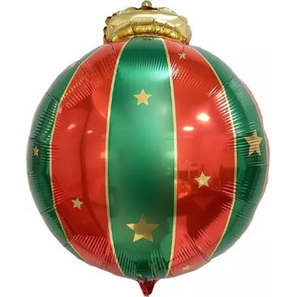Шар (26"/66 см) Фигура, Новогодний шар, Красный/Зеленый, 1 шт. в уп.