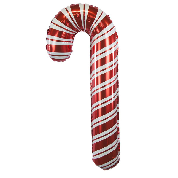 Шар (33"/84 см) Фигура, Леденец трость (надув воздухом), Красный, 1 шт. в уп.