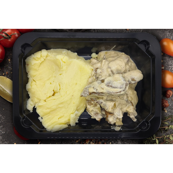 Печень по-строгановски с пюре, 350г