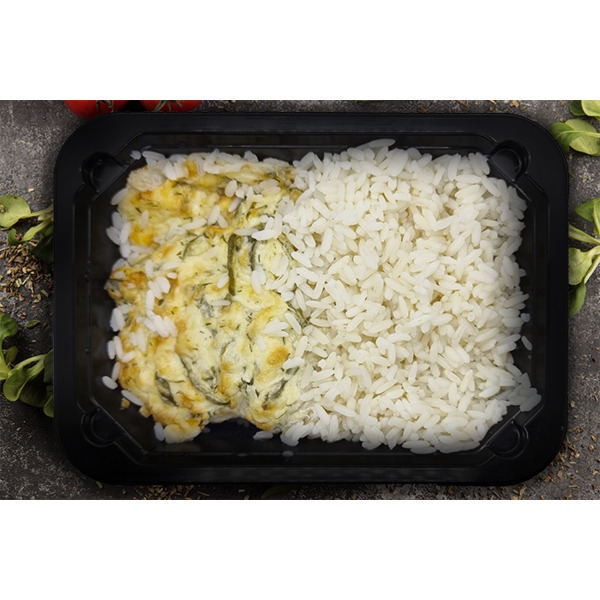 Рыба запеченная с соусом Тар-тар с рисом, 350г