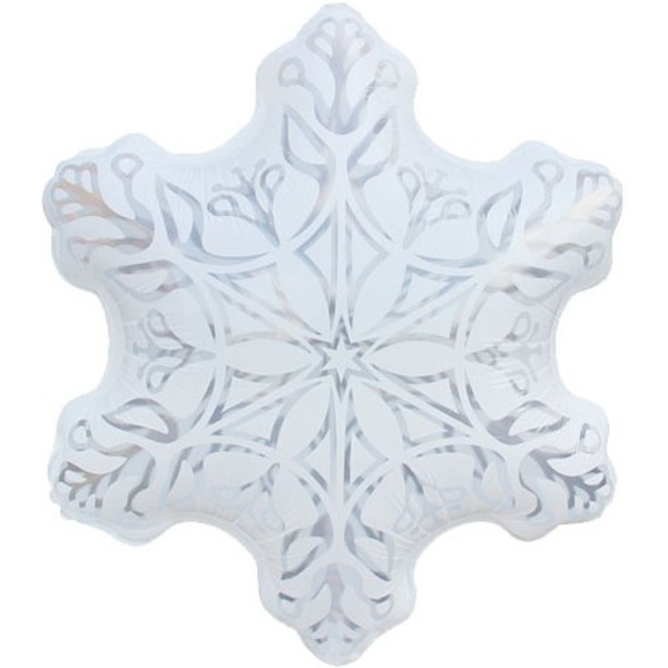 Шар (24"/61 см) Фигура, Снежинка, Белый, 1 шт. в уп.