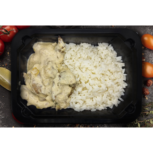 Печень по-строгановски с рисом, 350г