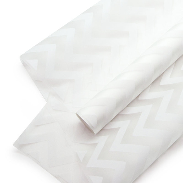 Упаковочная матовая пленка 45мкм (0,6*8,5 м) Зигзаг, Белый, 1 шт.