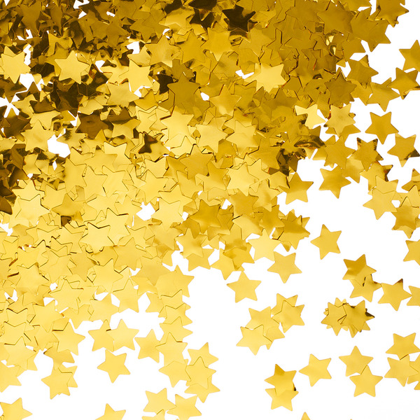 Конфетти фольга Звезда, Золото, Металлик, 1,5 см, 50 г.