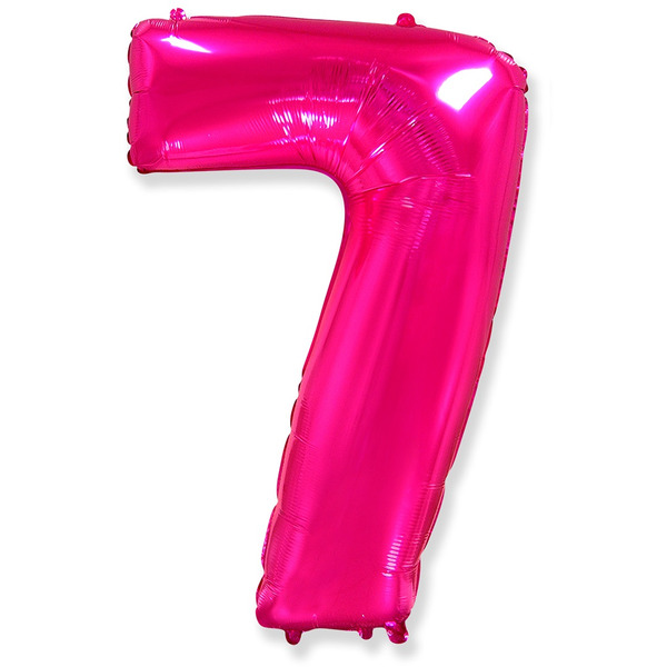 Шар (40"/102 см) Цифра, 7, Фуше, 1 шт. в уп.