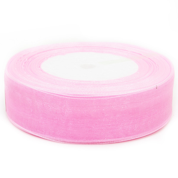 Лента органза (2,5 см*45,72 м) Розовый, 1 шт.