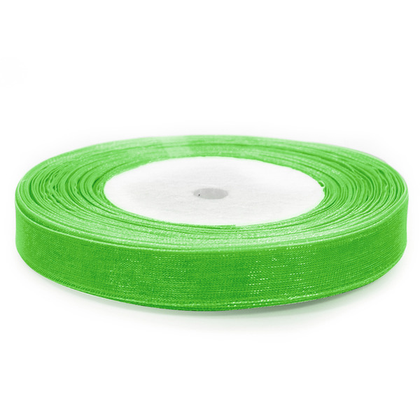 Лента органза (1,2 см*45,72 м) Зеленый, 1 шт.