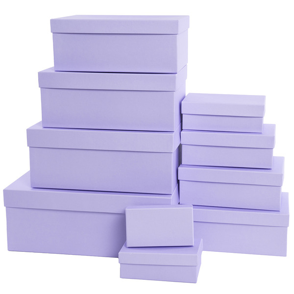 Набор коробок Сиреневый, 30*20*13 см, 10 шт. в упак.